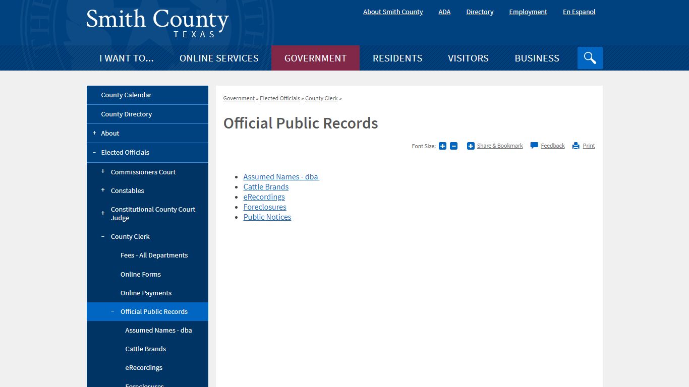 Official Public Records | Smith County, TX